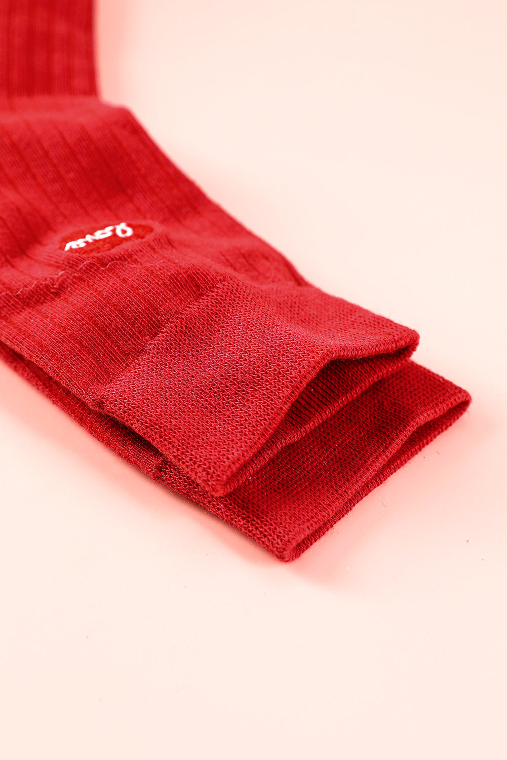 Racing Red Love Print Crew Socks