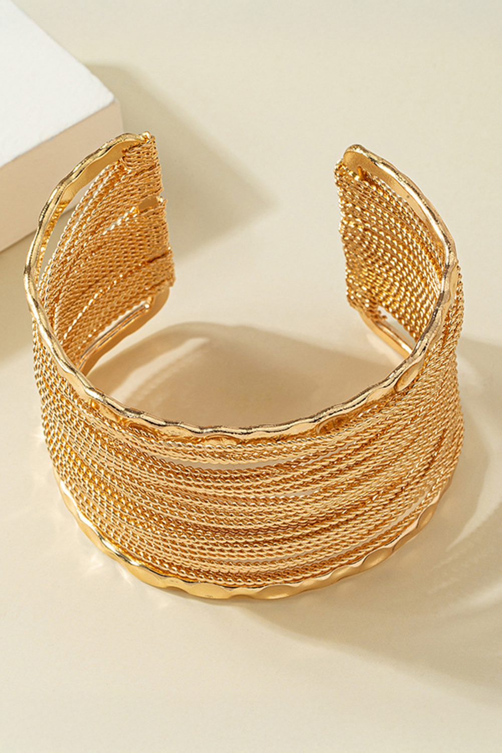 Gold Minimalist Layered Open Bracelet